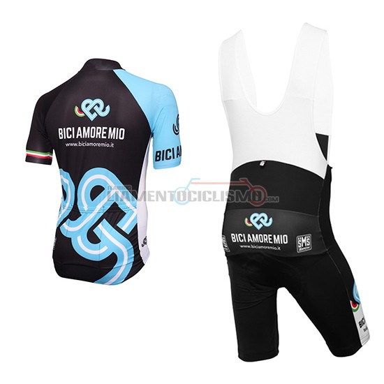 Abbigliamento Bici Amore Mio 2016 Manica Corta E Pantaloncino Con Bretelle nero e blu - Clicca l'immagine per chiudere